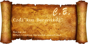Czékus Bereniké névjegykártya